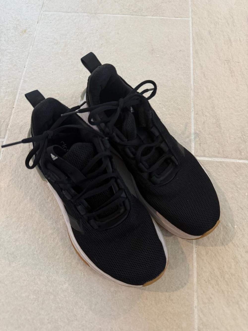 adidas Women's Black Mesh Sneakers with White Midsole